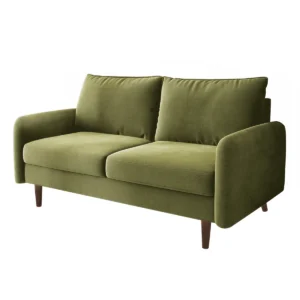 Army Green Wide Velvet Loveseat