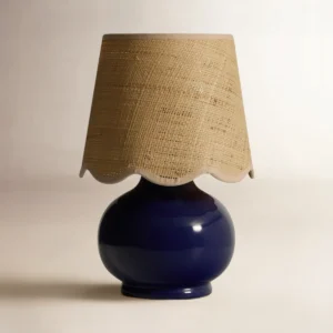Navy Blue Scallop Shade Lamp