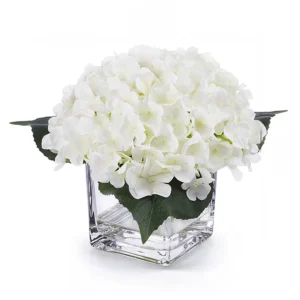 Silk Hydrangea Arrangement in Vase