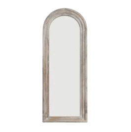 White Arch Mirror with Wood Frame